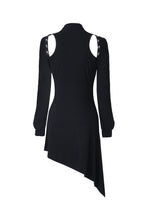 Load image into Gallery viewer, Punk zippered hollow shoulder dress DW218 - Gothlolibeauty