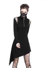Load image into Gallery viewer, Punk zippered hollow shoulder dress DW218 - Gothlolibeauty