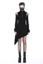 Load image into Gallery viewer, Punk zippered hollow shoulder dress DW218 - Gothlolibeauty