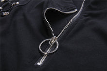 Load image into Gallery viewer, Punk zippered hollow shoulder dress DW218 - Gothlolibeauty