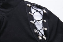 Load image into Gallery viewer, Punk zippered hollow shoulder dress DW218 - Gothlolibeauty