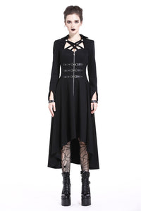 Punk buckle zippered long dress DW219 - Gothlolibeauty