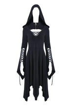 Load image into Gallery viewer, Gothic lace-up bust and sleeve hooded dress DW220 - Gothlolibeauty