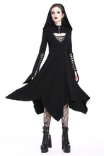 Load image into Gallery viewer, Gothic lace-up bust and sleeve hooded dress DW220 - Gothlolibeauty