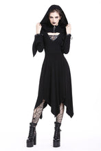 Load image into Gallery viewer, Gothic lace-up bust and sleeve hooded dress DW220 - Gothlolibeauty