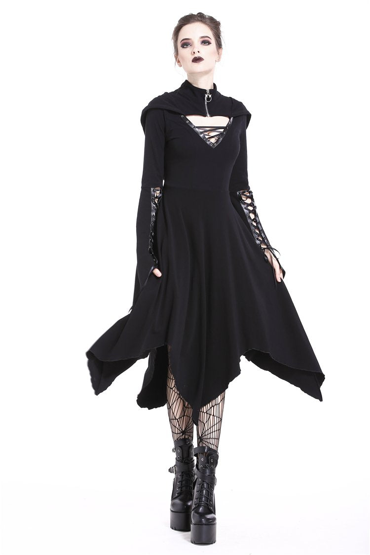 Gothic lace-up bust and sleeve hooded dress DW220 DARK IN LOVE Gothic lace-up bust and sleeve hooded dress DW220 DARK IN LOVE