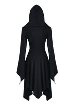 Load image into Gallery viewer, Gothic lace-up bust and sleeve hooded dress DW220 - Gothlolibeauty