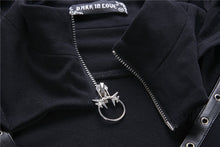 Load image into Gallery viewer, Gothic lace-up bust and sleeve hooded dress DW220 - Gothlolibeauty