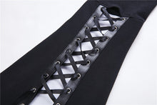 Load image into Gallery viewer, Gothic lace-up bust and sleeve hooded dress DW220 - Gothlolibeauty