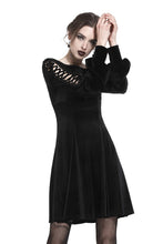 Load image into Gallery viewer, Gothic lace-up velvet midi dress DW224 - Gothlolibeauty