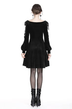 Load image into Gallery viewer, Gothic lace-up velvet midi dress DW224 - Gothlolibeauty