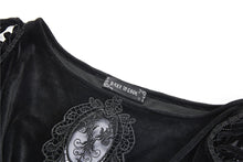 Load image into Gallery viewer, Gothic lace-up velvet midi dress DW224 - Gothlolibeauty
