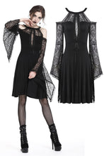 Load image into Gallery viewer, Gothic slit bust lace sleeve knitted dress DW227 - Gothlolibeauty