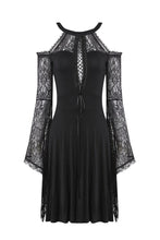 Load image into Gallery viewer, Gothic slit bust lace sleeve knitted dress DW227 - Gothlolibeauty