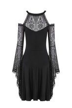 Load image into Gallery viewer, Gothic slit bust lace sleeve knitted dress DW227 - Gothlolibeauty