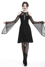 Load image into Gallery viewer, Gothic slit bust lace sleeve knitted dress DW227 - Gothlolibeauty