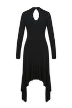 Load image into Gallery viewer, Punk strap neckline waterfall hem dress DW230 - Gothlolibeauty