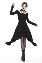 Load image into Gallery viewer, Punk strap neckline waterfall hem dress DW230 - Gothlolibeauty