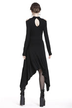 Load image into Gallery viewer, Punk strap neckline waterfall hem dress DW230 - Gothlolibeauty