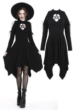 Load image into Gallery viewer, DARK IN LOVE Punk hollow star chest dress with sexy ribbon sleeves  DW233 - Gothlolibeauty