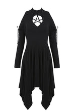 Load image into Gallery viewer, DARK IN LOVE Punk hollow star chest dress with sexy ribbon sleeves  DW233 - Gothlolibeauty