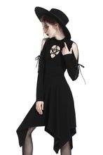 Load image into Gallery viewer, DARK IN LOVE Punk hollow star chest dress with sexy ribbon sleeves  DW233 - Gothlolibeauty