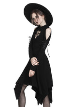 Load image into Gallery viewer, DARK IN LOVE Punk hollow star chest dress with sexy ribbon sleeves  DW233 - Gothlolibeauty