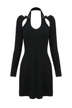 Load image into Gallery viewer, Punk crossed neckline sexy midi dress DW238 - Gothlolibeauty