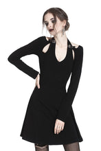Load image into Gallery viewer, Punk crossed neckline sexy midi dress DW238 - Gothlolibeauty