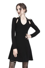 Load image into Gallery viewer, Punk crossed neckline sexy midi dress DW238 - Gothlolibeauty