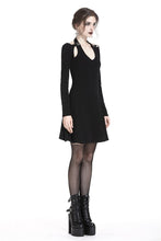Load image into Gallery viewer, Punk crossed neckline sexy midi dress DW238 - Gothlolibeauty