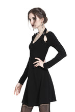 Load image into Gallery viewer, Punk crossed neckline sexy midi dress DW238 - Gothlolibeauty