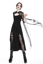 Load image into Gallery viewer, Gothic lacey hooded side slits maxi dress DW244 - Gothlolibeauty