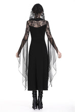 Load image into Gallery viewer, Gothic lacey hooded side slits maxi dress DW244 - Gothlolibeauty