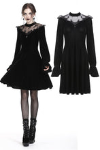 Load image into Gallery viewer, Gothic cross lacey velvet dress DW245 - Gothlolibeauty