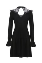 Load image into Gallery viewer, Gothic cross lacey velvet dress DW245 - Gothlolibeauty