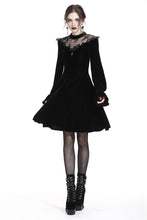 Load image into Gallery viewer, Gothic cross lacey velvet dress DW245 - Gothlolibeauty