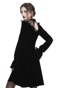Gothic cross lacey velvet dress DW245 - Gothlolibeauty
