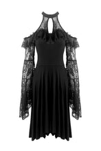 Load image into Gallery viewer, Black lady lace knitted off-shoulders dress DW246 - Gothlolibeauty