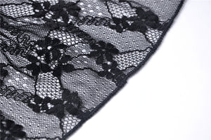 Black lady lace up waist lace dress DW247