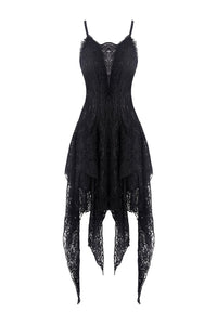 Gothic lolita elegant lace tasseled hem dress DW249 - Gothlolibeauty