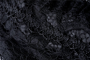 Gothic lolita elegant lace tasseled hem dress DW249 - Gothlolibeauty