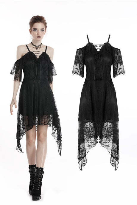 Gothic lace sexy strap dress DW250 - Gothlolibeauty