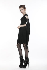 Punk dress with long hooked flower sleeves DW252 - Gothlolibeauty