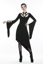 Load image into Gallery viewer, Punk Black dress with asymmetrical hem DW254 - Gothlolibeauty