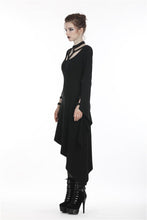 Load image into Gallery viewer, Punk Black dress with asymmetrical hem DW254 - Gothlolibeauty