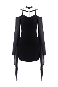 Gothic sexy tulle sleeves dress DW262 - Gothlolibeauty