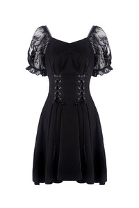 Gothic lolita lace-up chiffon dress DW264 - Gothlolibeauty