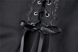 Gothic lolita lace-up chiffon dress DW264 - Gothlolibeauty