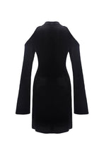 Load image into Gallery viewer, Gothic lace up neck dress with sexy hollow shoulders DW269 - Gothlolibeauty
